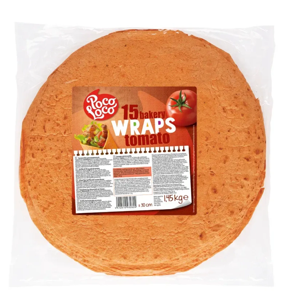 Poco Loco Flour Tortilja Tomato Catering 30 cm x 15tk 1450g