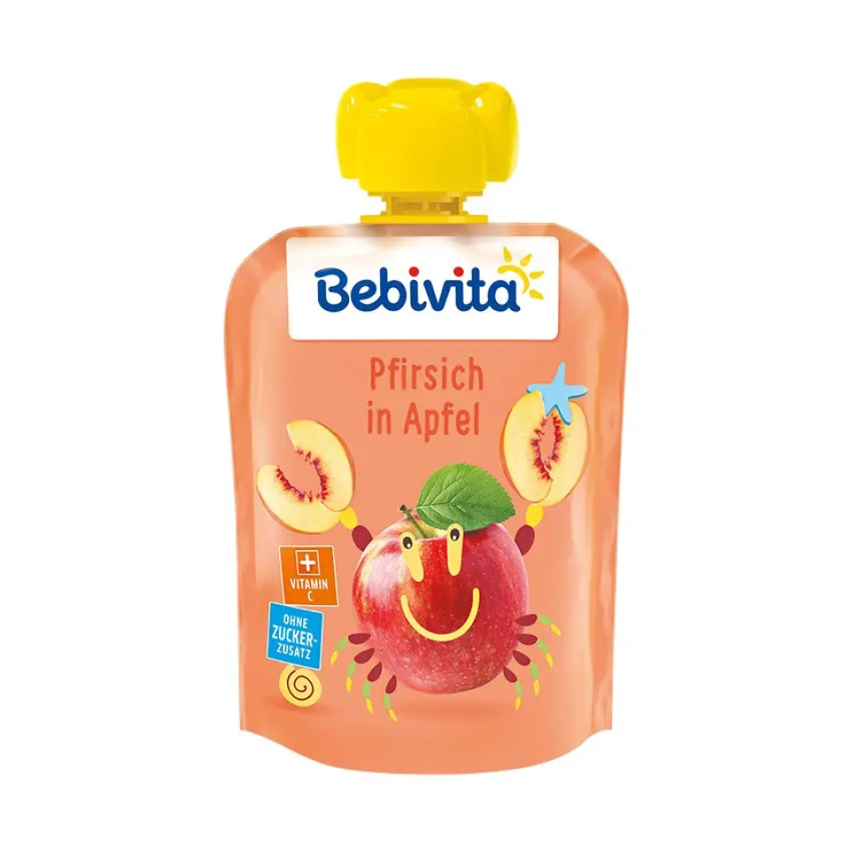 BEBIVITA Lasterõõm õunapüree virsikuga al. 5 elukuust 90g