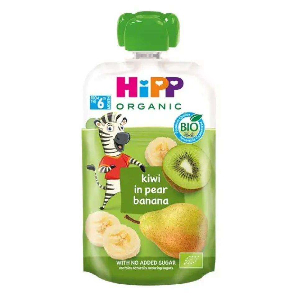 HiPP Hippis pirnipüree banaani ja kiiviga ÖKO al. 6k 100g (AT-BIO-301)
