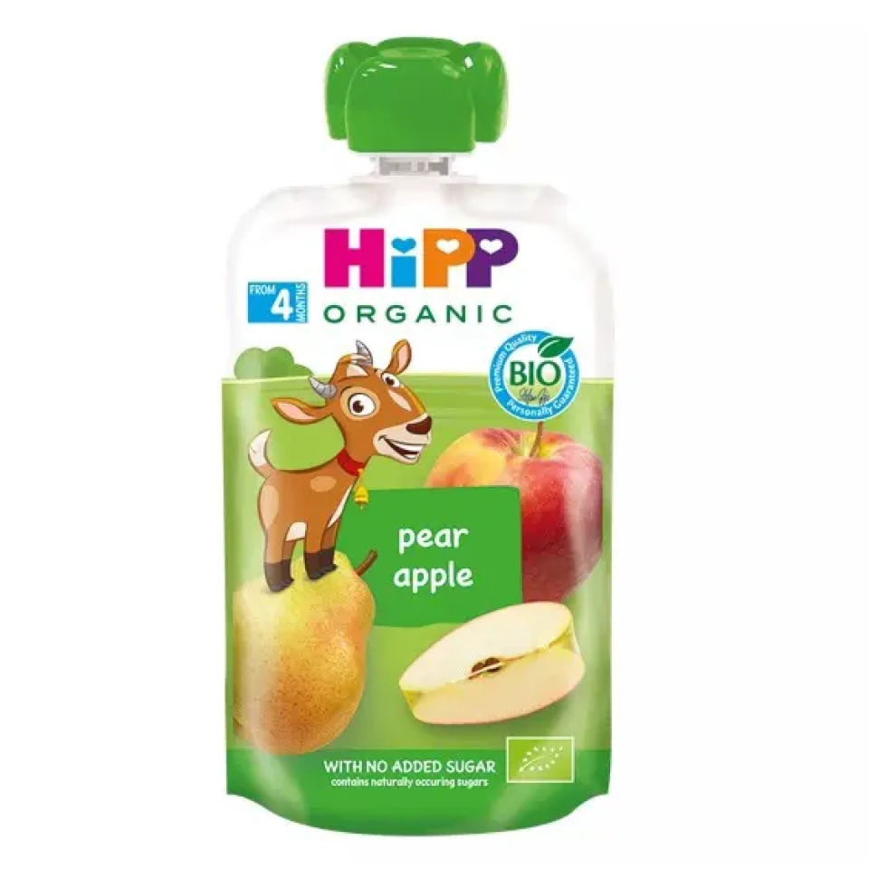 HiPP Hippis pirni- ja õunapüree ÖKO peale 4.k 100g (AT-BIO-301)
