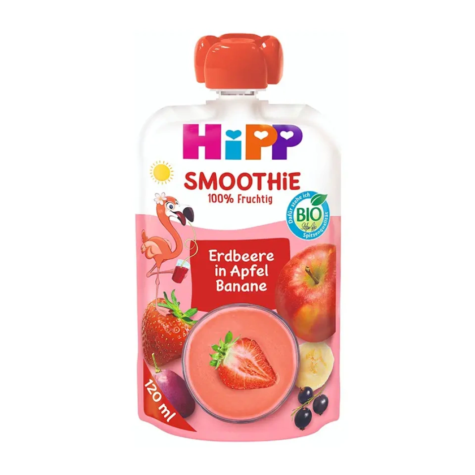 HiPP Õuna-banaani smuutijook punaste marjadega ÖKO al. 1a 120ml(AT-BIO-301)