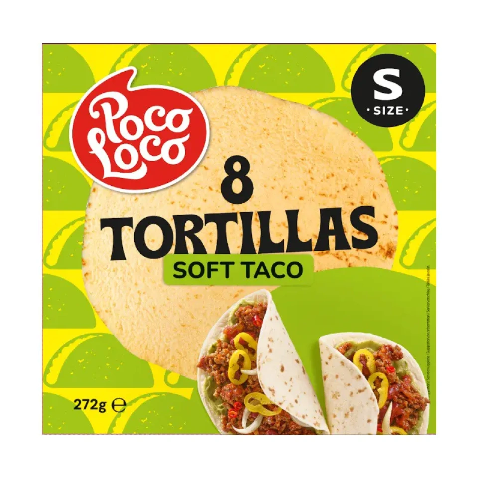 Poco Loco Gorditas pehmed tacod 8 tk (15cm x 8tk) 272g
