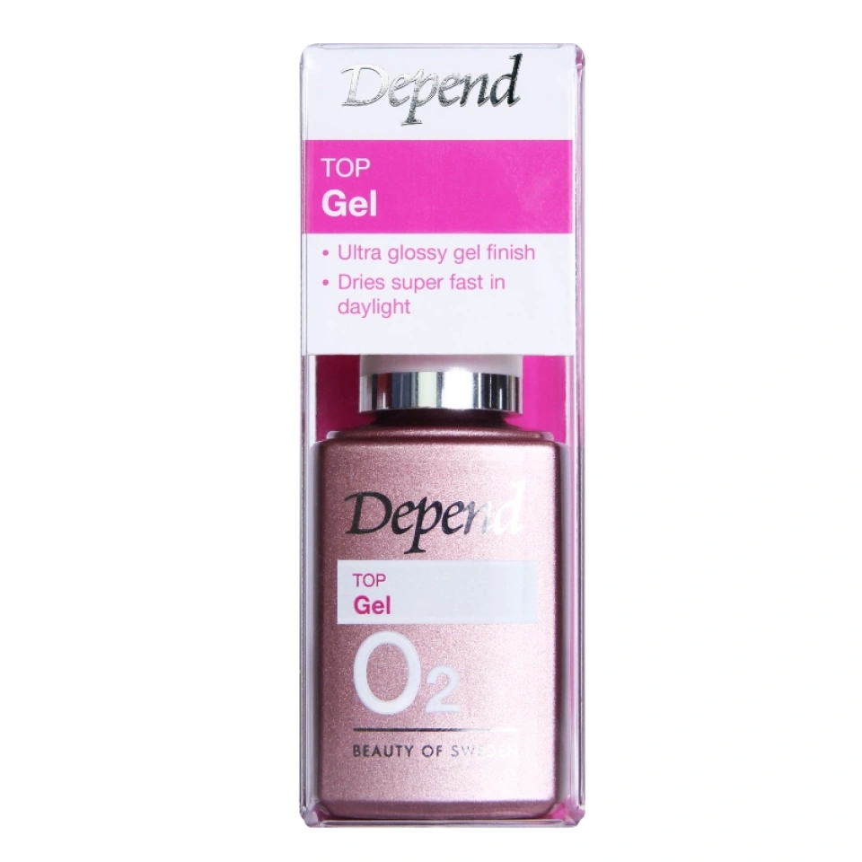 Depend O2 geeli efektiga pealislakk Top Gel 11ml /8948/