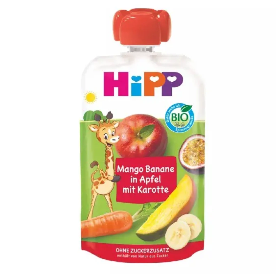 HiPP Hippis mangopüree banaani õuna ja porgandiga ÖKO peale 4.k 100g (AT-BIO-301)