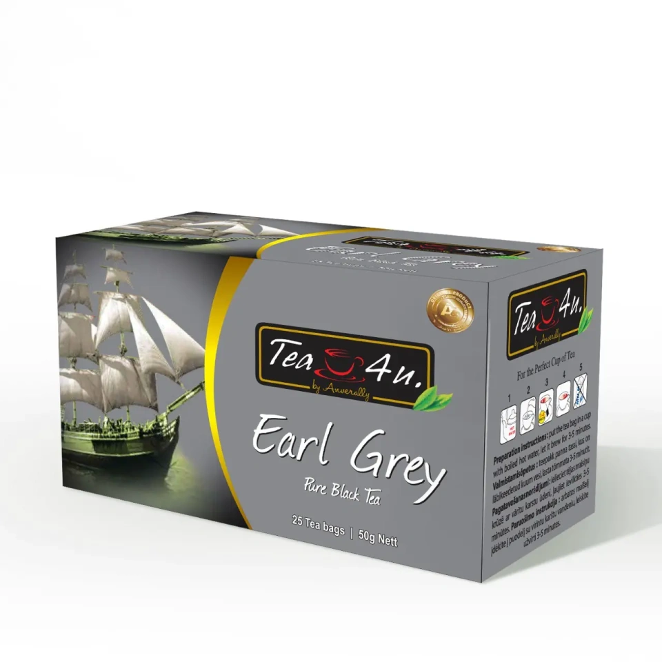 Tea4U Earl Grey must pakitee (25x2g) 50g