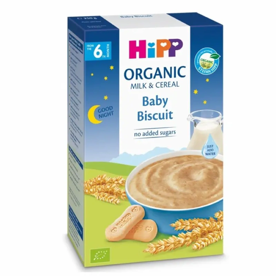 HiPP Head ööd! Piimapudrupulber beebiküpsistega ÖKO al. 6k 250g (HR-EKO-07)