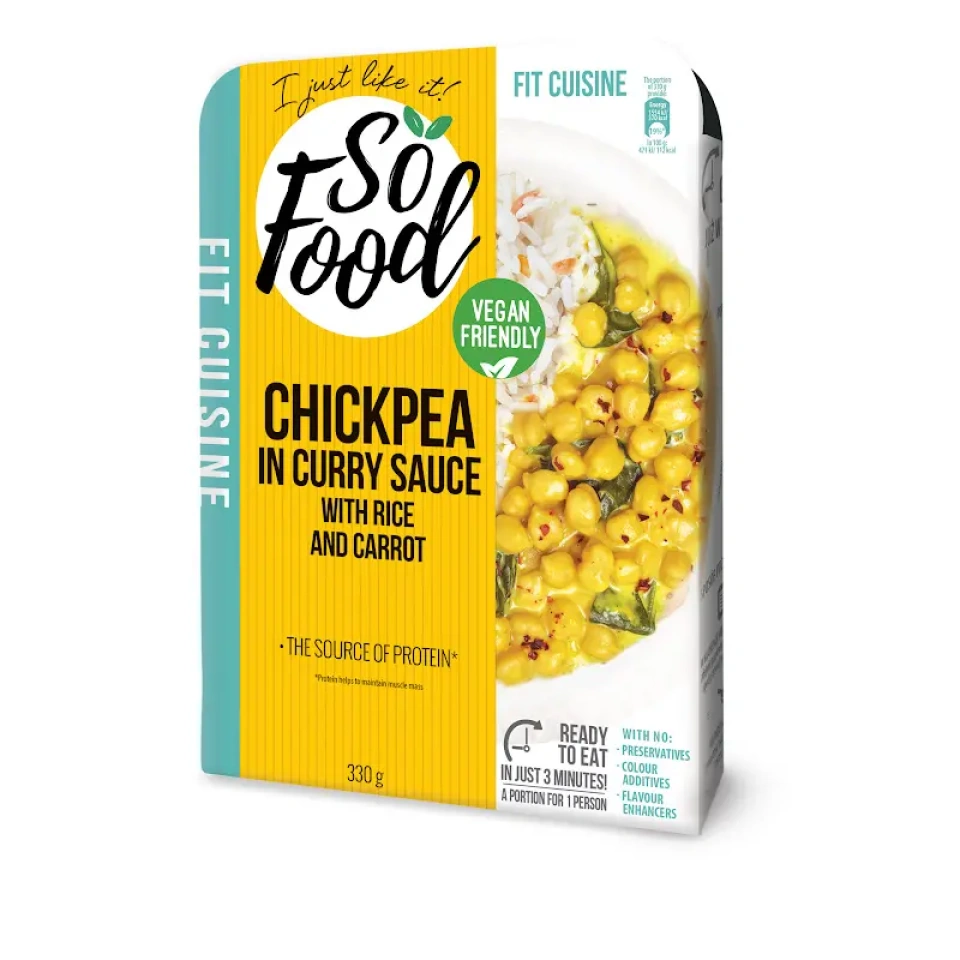 So Food Kikerherned karrikastmes riisi ja porgandiga (soojendatav vegetaarne valmistoit) 330g