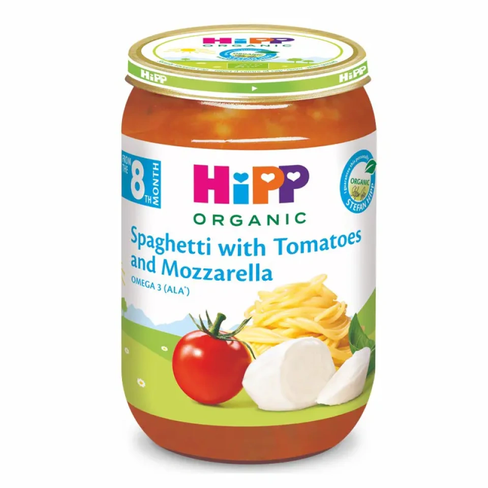 HiPP Spagetid tomatite ja mozzarellaga ÖKO 8.k 220g (DE-ÖKO-01)