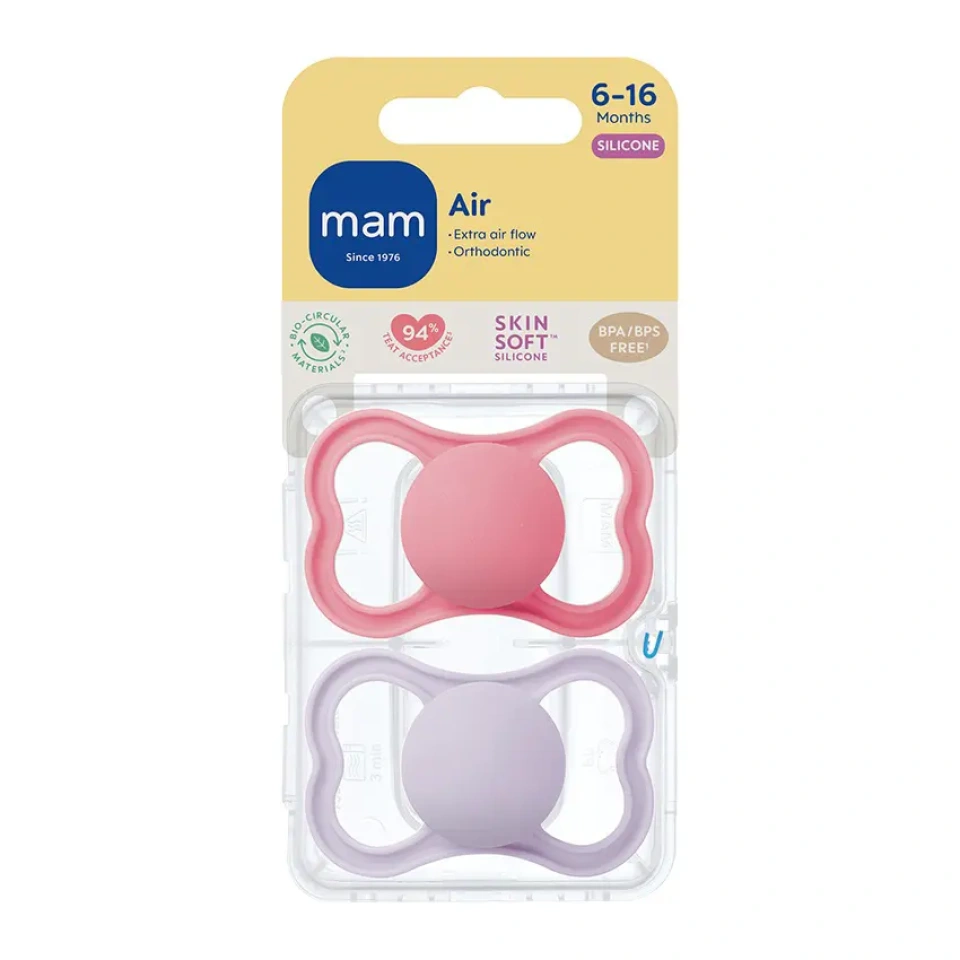 MAM Air silikoonlutt 6-16k ROOSA