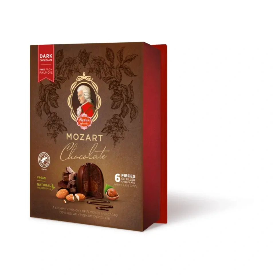 Mozart kuulid tumeda šokolaadiga 6tk karbis 120g