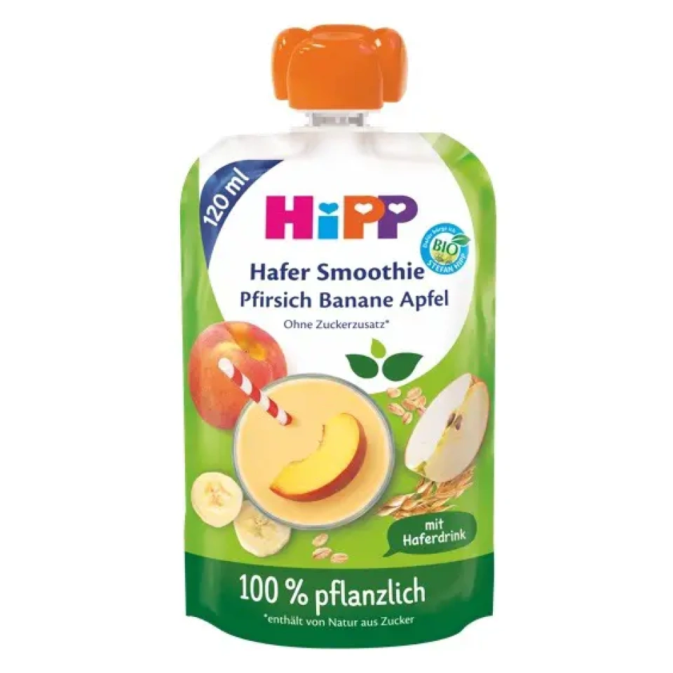 HiPP Kaerajook virsiku, banaani ja õunaga ÖKO al.1a 120g (AT-BIO-301)