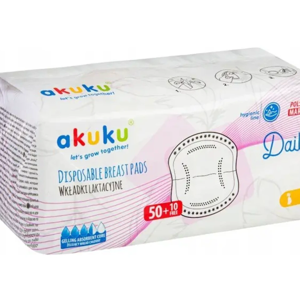 AKUKU Ühekordsed rinnapadjad 60tk