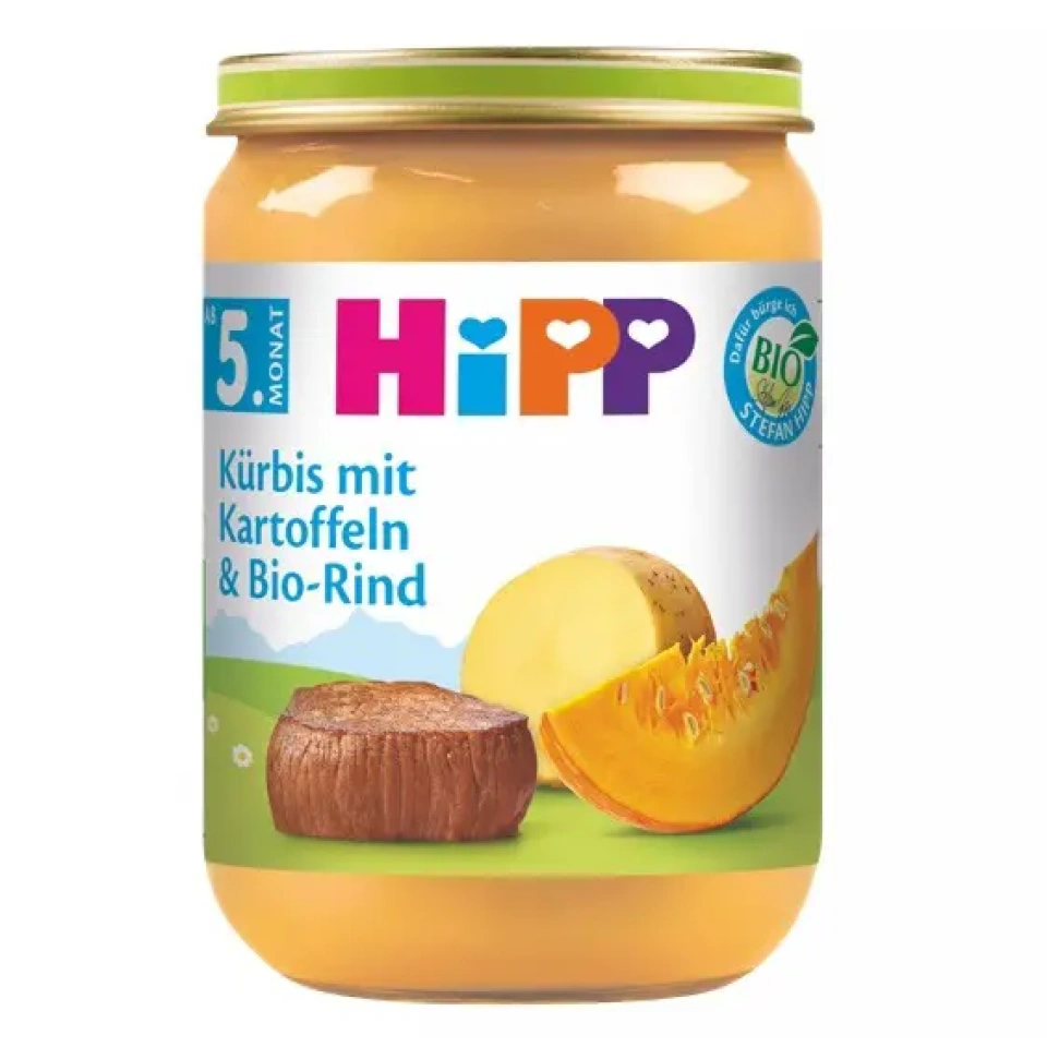 HiPP Kõrvitsapüree kartuli ja maheveiselihaga ÖKO al. 5k 190g (DE-ÖKO-001)