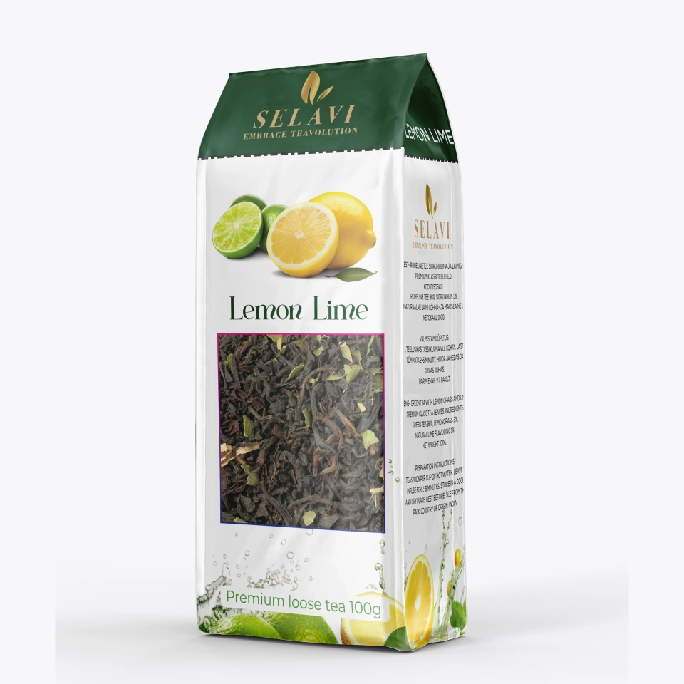 SELAVI Lemon-Lime Premium roheline tee sidrunheina ja laimiga 100g