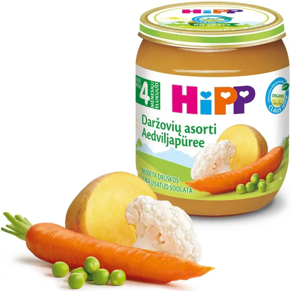 HiPP Aedviljapüree ÖKO peale 4.k 125g (HU-ÖKO-01)