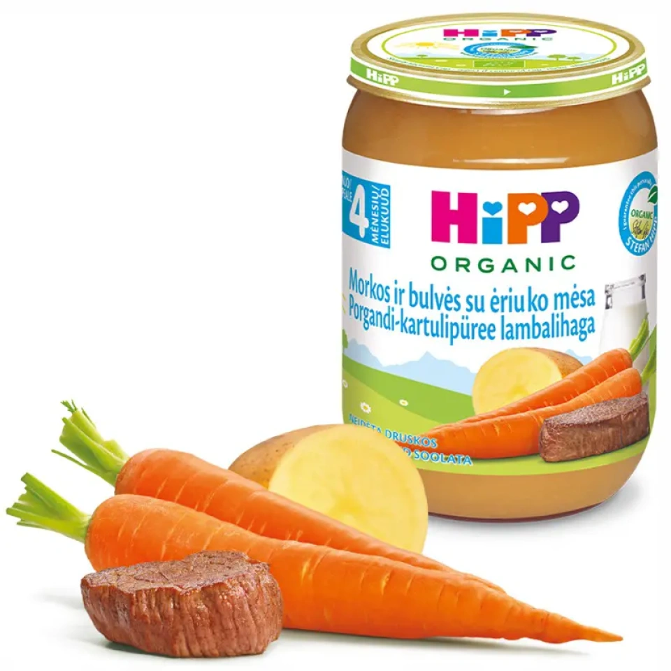 HiPP Porgandi-kartulipüree lambalihaga ÖKO peale 4.k 190g (HU-ÖKO-01)