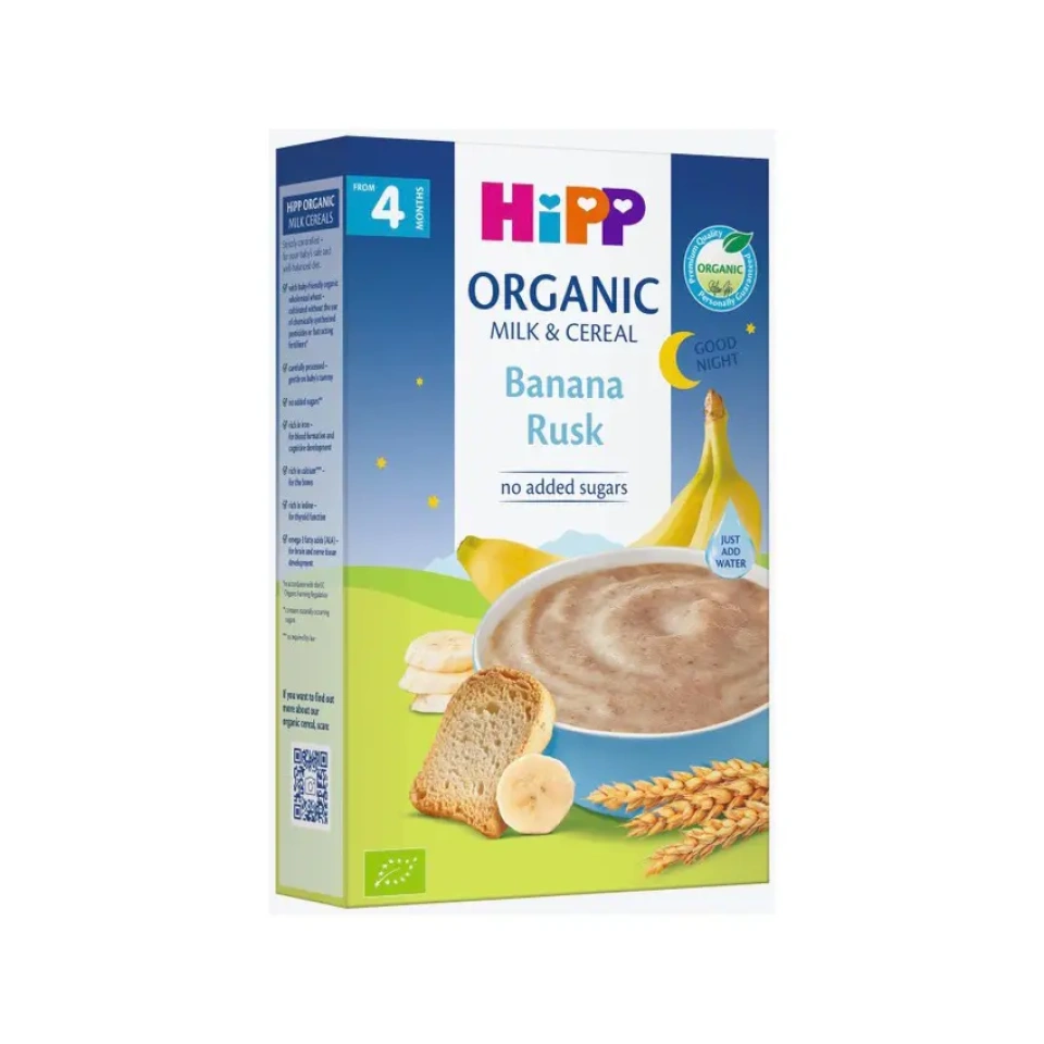 HiPP Head ööd! Banaani-kuiviku piimapudrupulber ÖKO peale 4.k 250g (HR-EKO-07)