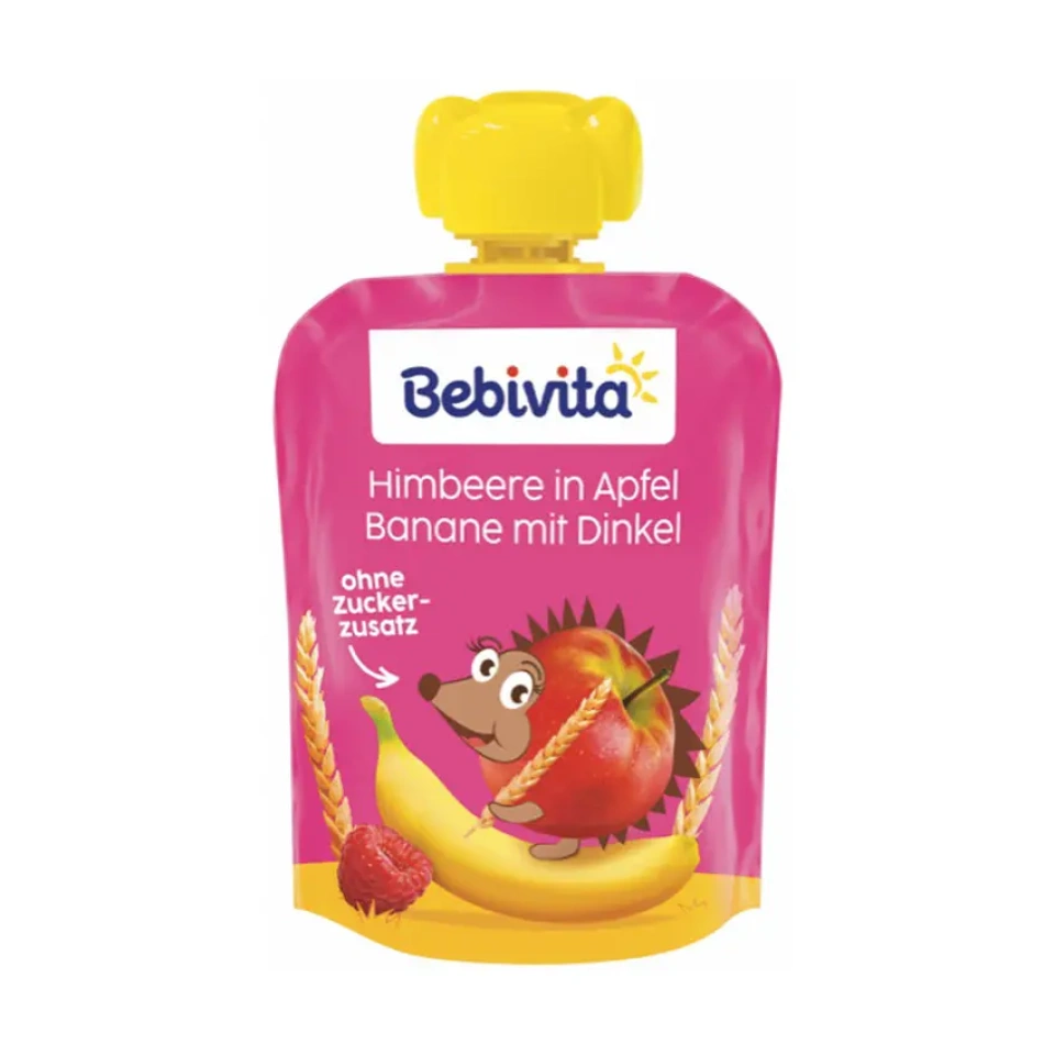 BEBIVITA Õuna-banaanipüree vaarikate ja speltaga alates 1.eluaastast. 90g