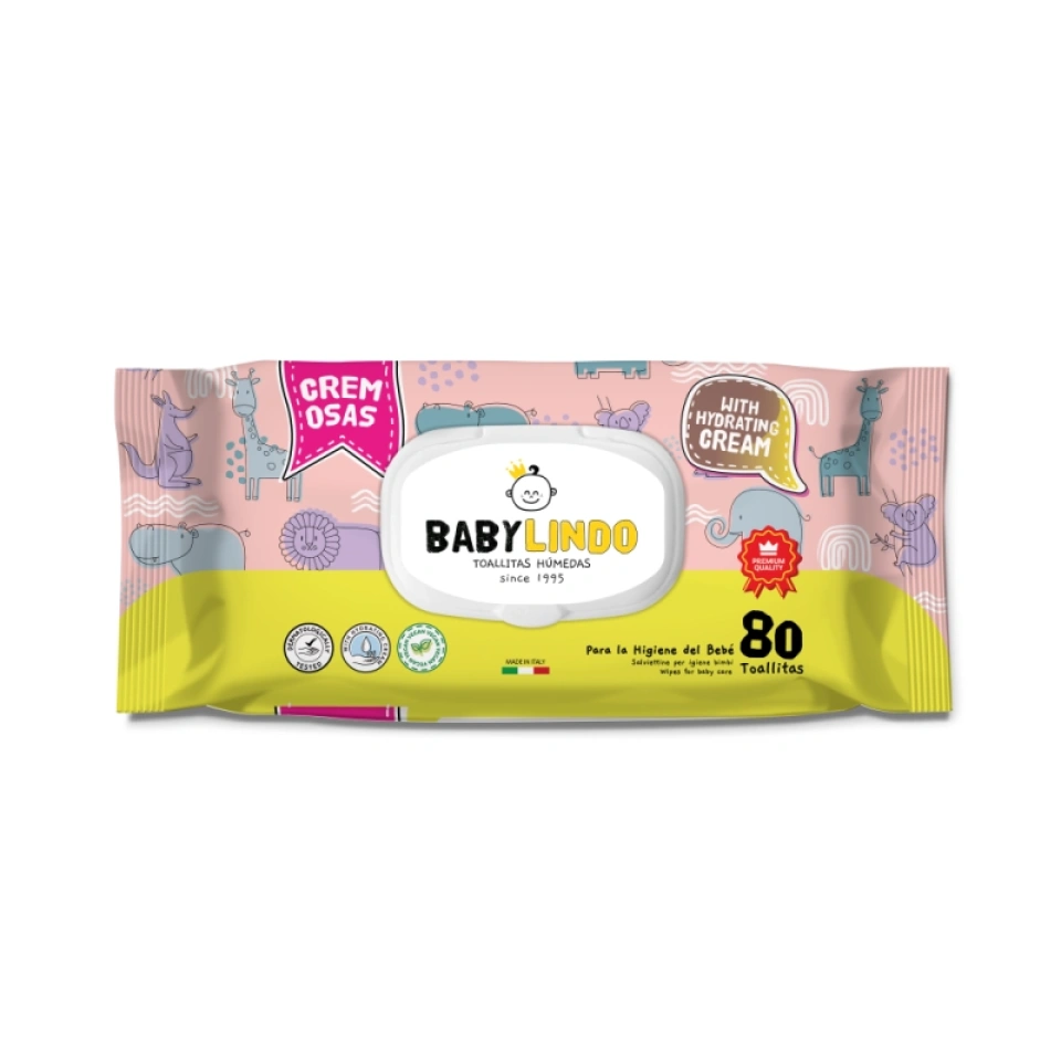 Baby Lindo niisked salvrätid beebihoolduseks niisutava kreemiga 80tk UUS!