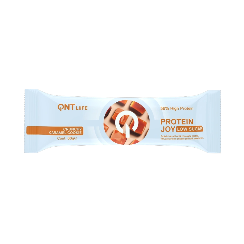 QNT proteiinibatoon Joy 36% Crunchy Caramel Cookie (low sugar) 60g