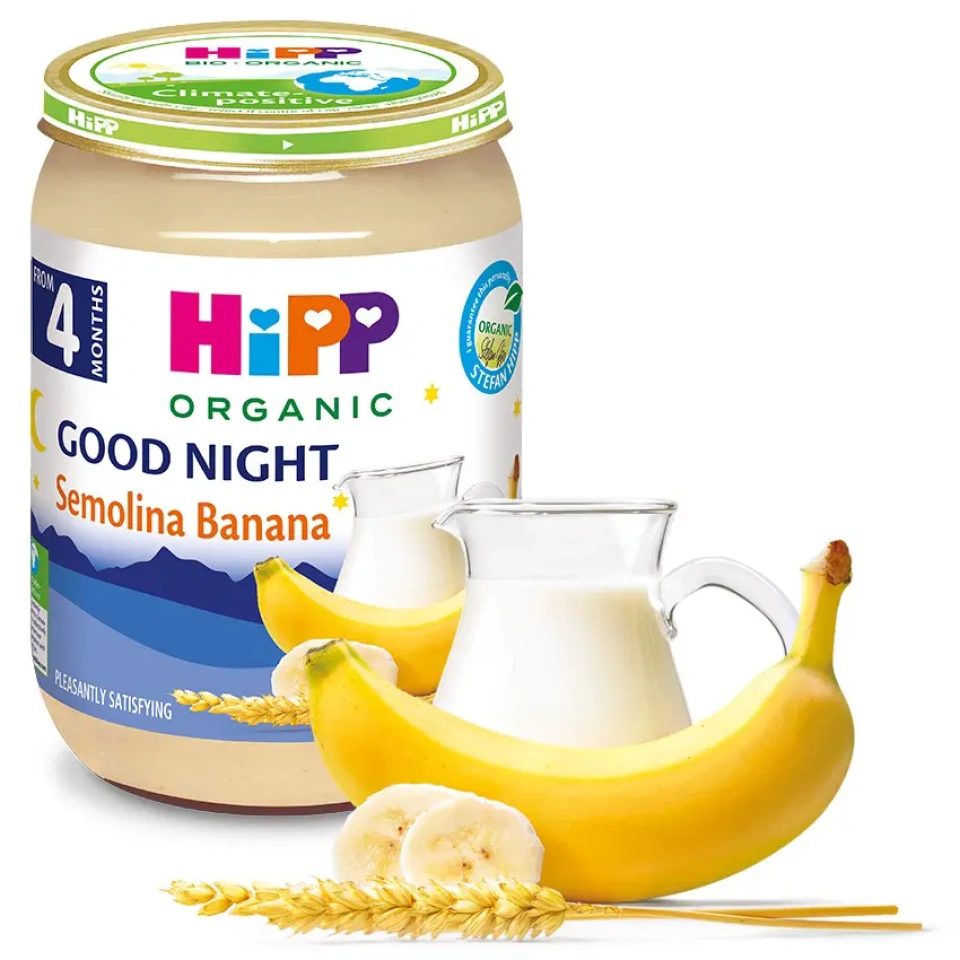 HiPP Head ööd! Teraviljapuder piimasegu ja banaanidega ÖKO peale 4.k 190g (HU-ÖKO-01)