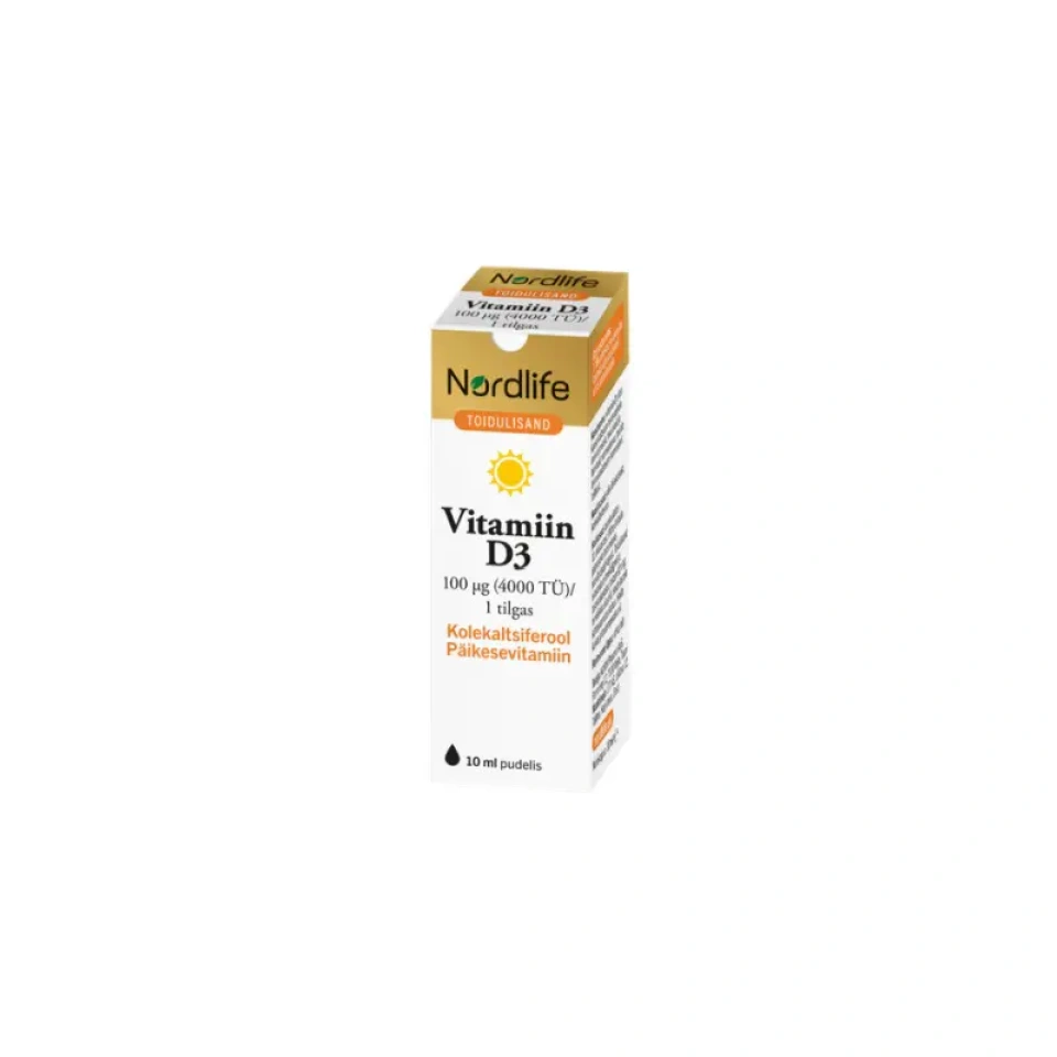 Nordlife Vitamiin D3 tilgad 4000 IU 10ml