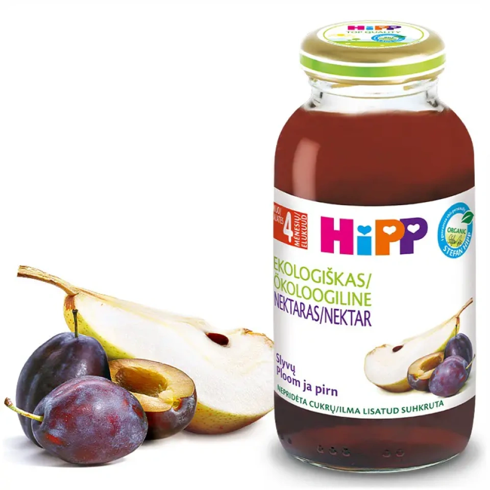 HiPP Ploomi-pirninektar ÖKO peale 4.k 200ml (HU-ÖKO-01)