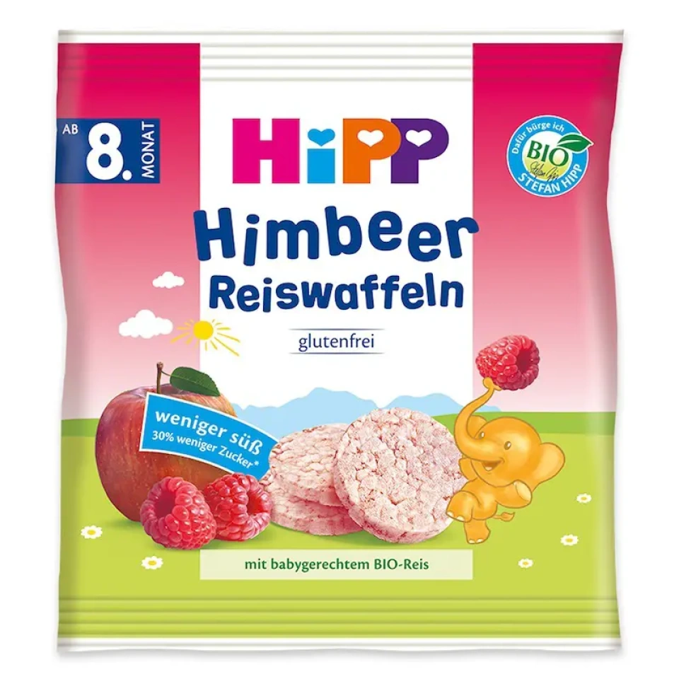 HiPP Vaarika riisivahvlid ÖKO al. 8k 30g (BE-BIO-02)